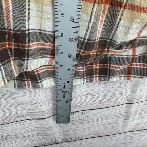 QuikSilver Waterman Collection Button Down Flannel Shirt Mens XXL White Brown - Picture 12 of 14